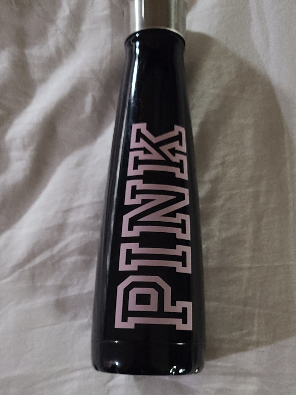 Victoria's Secret PINK Black Metal Water Bottle S'ip by S'well 15 ounces